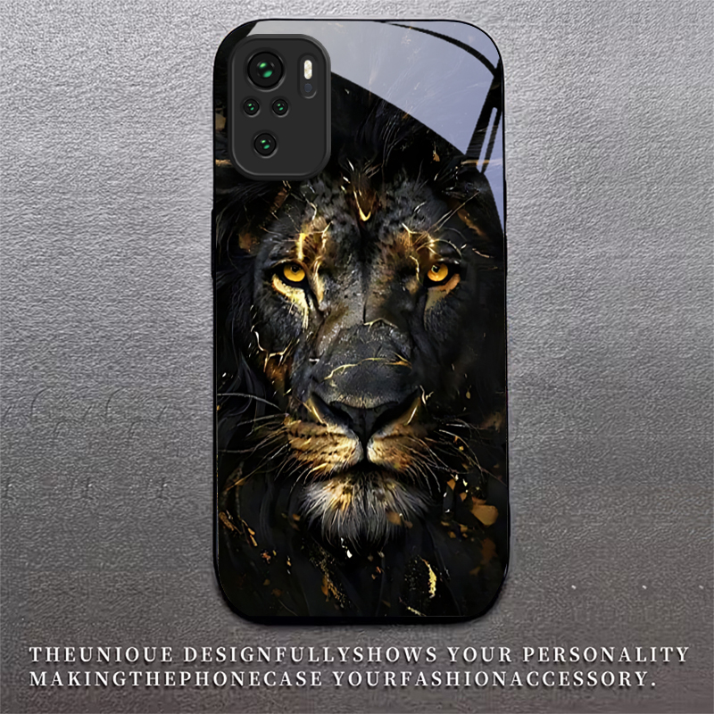 Lion With Golden Black Glass P - Xiaomi Redmi Note 14 ulasan dan harga