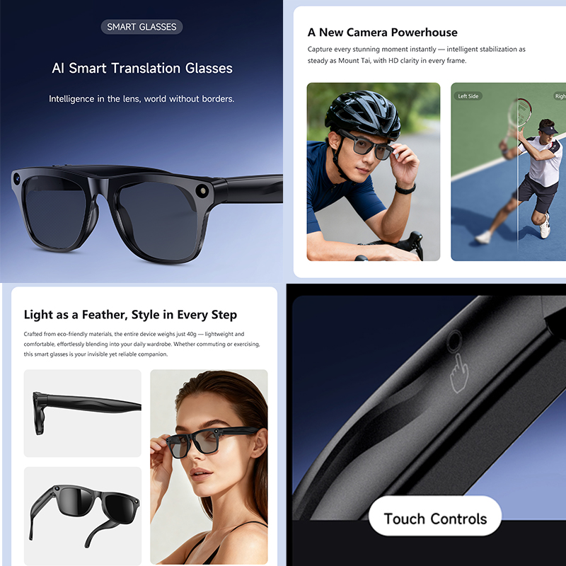 4K UHD Smart Translation Glass - Smart Glasses Lens ulasan dan harga